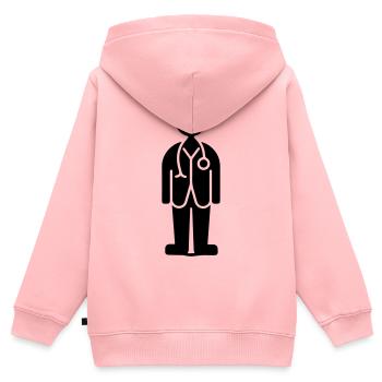 Doktor Symbol - Kinder Premium Organic Zip Hoodie - Rosa - Hinten - AI Model Kid Female (0cm)