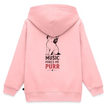Katze Musik Kopfhörer Purr Geschenk - Kinder Premium Organic Zip Hoodie - Rosa - Hinten - AI Model Kid Female (0cm)