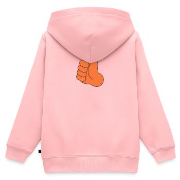 Daumen-in-L-Luft-T-Shirt-Geschenk-Humor - Kinder Premium Organic Zip Hoodie - Rosa - Hinten - AI Model Kid Female (0cm)