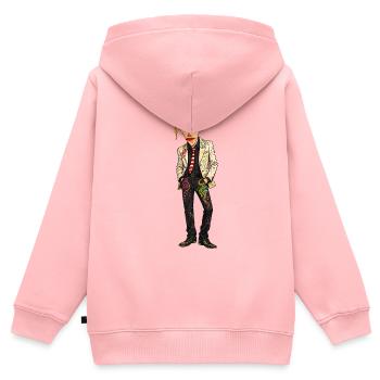 Punk-Anzug Portrait - Kinder Premium Organic Zip Hoodie - Rosa - Hinten - AI Model Kid Female (0cm)