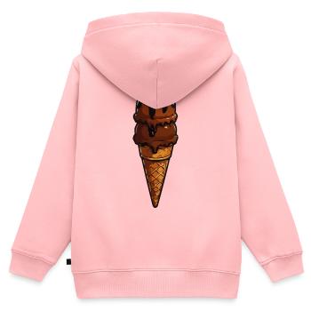 Schoko Eistütenzauber - Kinder Premium Organic Zip Hoodie - Rosa - Hinten - AI Model Kid Female (0cm)