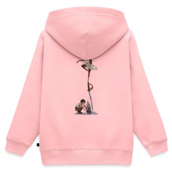     The Dance of Imagination - Kinder Premium Organic Zip Hoodie - Rosa - Hinten - AI Model Kid Female (0cm)