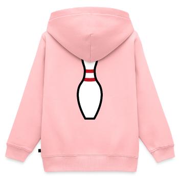 Bowling Pin - Kinder Premium Organic Zip Hoodie - Rosa - Hinten - AI Model Kid Female (0cm)