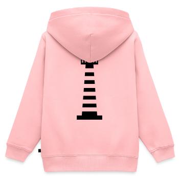 Phare | Nautique | Port | Phare - Sweat Premium à capuche zippé enfant bio - rose - Dos - AI Model Kid Female (0cm)