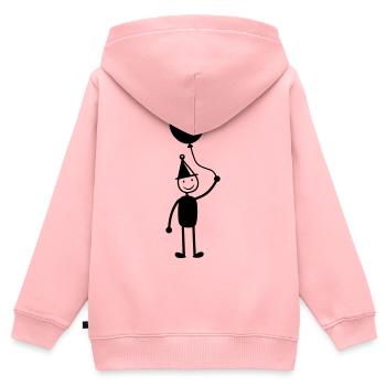 Geburtstag Ballon - Kinder Premium Organic Zip Hoodie - Rosa - Hinten - AI Model Kid Female (0cm)