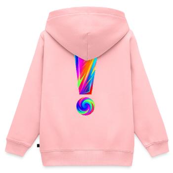 Point d’exclamation coloré - Sweat Premium à capuche zippé enfant bio - rose - Dos - AI Model Kid Female (0cm)
