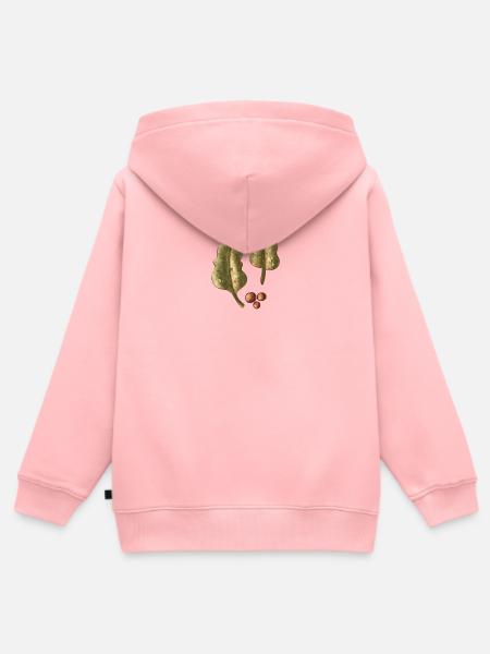 Herbstliche Blätter Beeren Muster - Kinder Premium Organic Zip Hoodie - Rosa