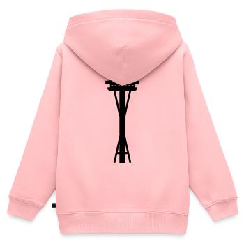 Aiguille spatiale - Sweat Premium à capuche zippé enfant bio - rose - Dos - AI Model Kid Female (0cm)