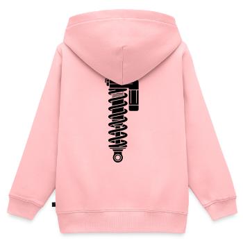MTB Dämpfer Federung - Kinder Premium Organic Zip Hoodie - Rosa - Hinten - AI Model Kid Female (0cm)
