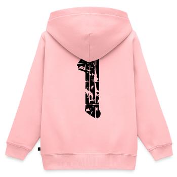 1 - Kinder Premium Organic Zip Hoodie - Rosa - Hinten - AI Model Kid Female (0cm)