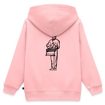 Trommler Junge - Kinder Premium Organic Zip Hoodie - Rosa - Hinten - AI Model Kid Female (0cm)