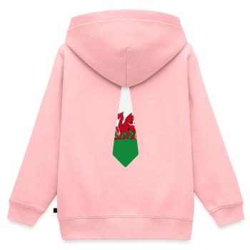 Walisisches Drachenkrawatten-Grün-Weiß-Thema - Kinder Premium Organic Zip Hoodie - Rosa - Hinten - AI Model Kid Female (0cm)