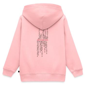 Collage de typos antifascistes rouge/noir - Sweat Premium à capuche zippé enfant bio - rose - Dos - AI Model Kid Female (0cm)