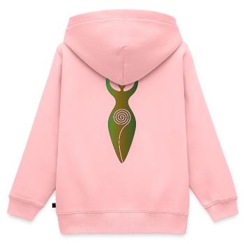 Wicca-Spiralgöttin – Weibliche Energie - Kinder Premium Organic Zip Hoodie - Rosa - Hinten - AI Model Kid Female (0cm)