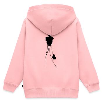 Braut - Kinder Premium Organic Zip Hoodie - Rosa - Hinten - AI Model Kid Female (0cm)