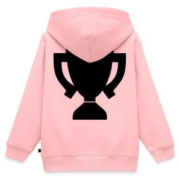 pokal - Kinder Premium Organic Zip Hoodie - Rosa - Hinten - AI Model Kid Female (0cm)