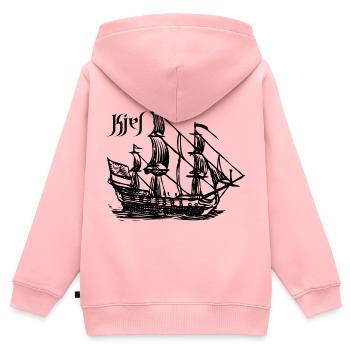 Kiel - Voilier - Sweat Premium à capuche zippé enfant bio - rose - Dos - AI Model Kid Female (0cm)
