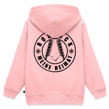 Rostock Meine Heimat - Kinder Premium Organic Zip Hoodie - Rosa - Hinten - AI Model Kid Female (0cm)