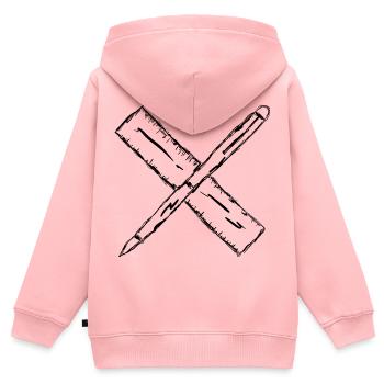 Stift und Lineal - Kinder Premium Organic Zip Hoodie - Rosa - Hinten - AI Model Kid Female (0cm)