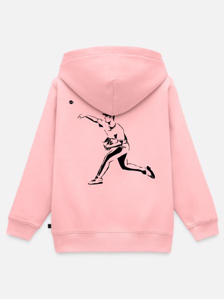 Baseball-Werfer - Kinder Premium Organic Zip Hoodie - Rosa