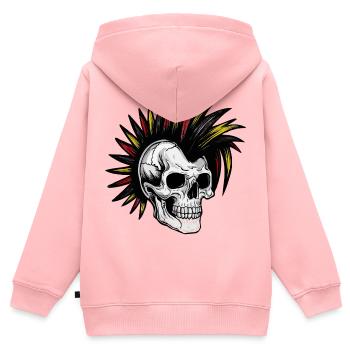Irokese Deutschland Punker Fussballfan Skull - Kinder Premium Organic Zip Hoodie - Rosa - Hinten - AI Model Kid Female (0cm)