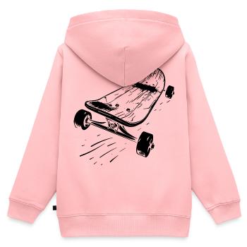 Skateboard - Kinder Premium Organic Zip Hoodie - Rosa - Hinten - AI Model Kid Female (0cm)