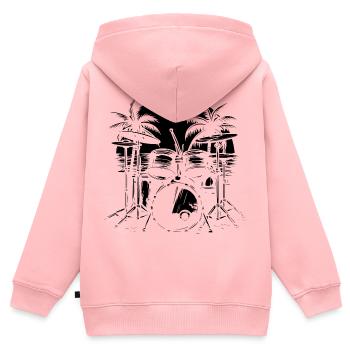 Schlagzeug - Kinder Premium Organic Zip Hoodie - Rosa - Hinten - AI Model Kid Female (0cm)