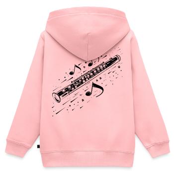 Flötenmusik - Kinder Premium Organic Zip Hoodie - Rosa - Hinten - AI Model Kid Female (0cm)