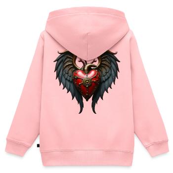 Das schlagende Herz der Mechanik, - Kinder Premium Organic Zip Hoodie - Rosa - Hinten - AI Model Kid Female (0cm)