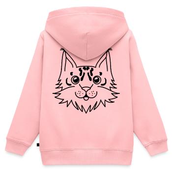 Luchs - Kinder Premium Organic Zip Hoodie - Rosa - Hinten - AI Model Kid Female (0cm)