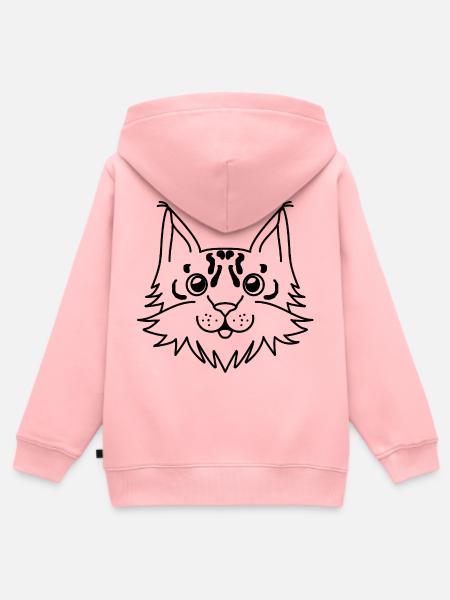 Luchs - Kinder Premium Organic Zip Hoodie - Rosa