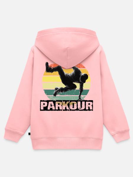 Parkour - Kinder Premium Organic Zip Hoodie - Rosa