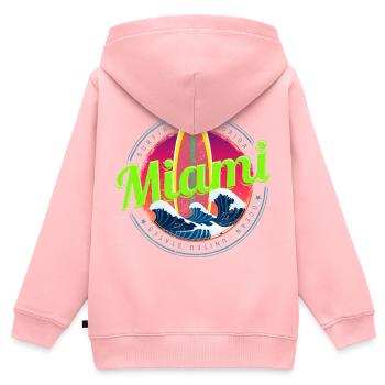 Miami Florida Surf Design Vintage Souvenir - Kinder Premium Organic Zip Hoodie - Rosa - Hinten - AI Model Kid Female (0cm)