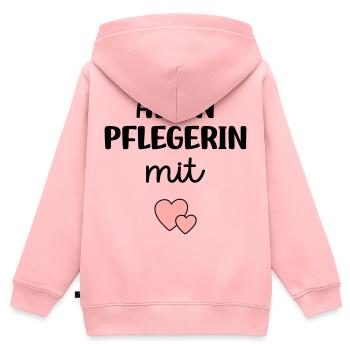 Altenpflegerin mit Herz - Kinder Premium Organic Zip Hoodie - Rosa - Hinten - AI Model Kid Female (0cm)