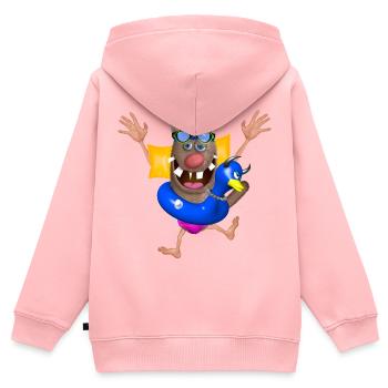 Foufou – Es lebe die Feiertage! - Kinder Premium Organic Zip Hoodie - Rosa - Hinten - AI Model Kid Female (0cm)