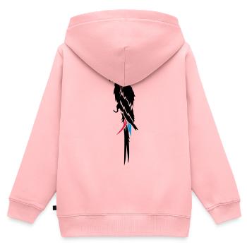 Piraten Papagei mit Augenklappe,Haken und - Kinder Premium Organic Zip Hoodie - Rosa - Hinten - AI Model Kid Female (0cm)