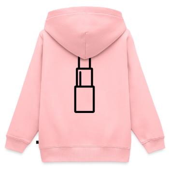 Lippenstift - Kinder Premium Organic Zip Hoodie - Rosa - Hinten - AI Model Kid Female (0cm)