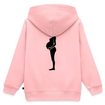 Frau Schwanger - Kinder Premium Organic Zip Hoodie - Rosa - Hinten - AI Model Kid Female (0cm)