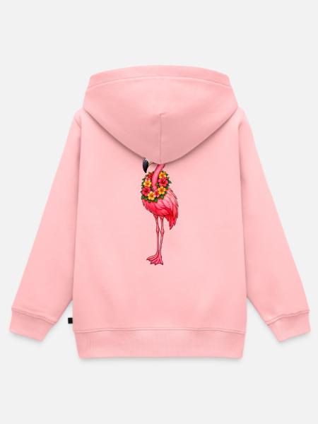 Flamingo Tropenparade - Kinder Premium Organic Zip Hoodie - Rosa