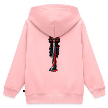 Kaiserliche Fantasierobe in Rot Blau - Kinder Premium Organic Zip Hoodie - Rosa - Hinten - AI Model Kid Female (0cm)