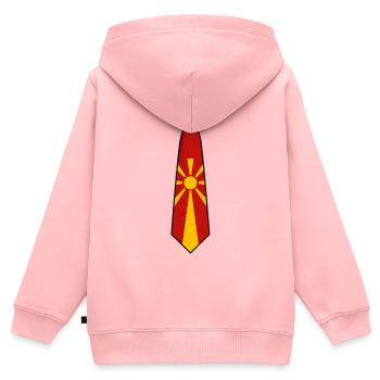 Macedonia Tie – Flaggendesign - Kinder Premium Organic Zip Hoodie - Rosa - Hinten - AI Model Kid Female (0cm)