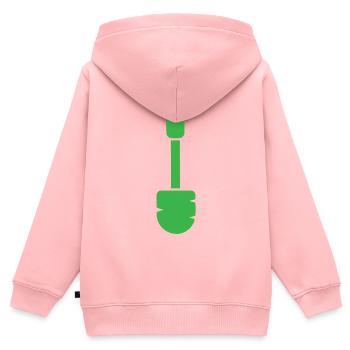 Grüne Klobürste Vektor Style - Kinder Premium Organic Zip Hoodie - Rosa - Hinten - AI Model Kid Female (0cm)