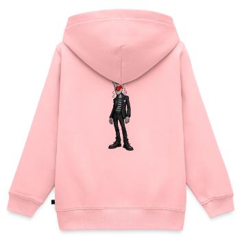 Abstrakte Maskenheld im Punklook - Kinder Premium Organic Zip Hoodie - Rosa - Hinten - AI Model Kid Female (0cm)