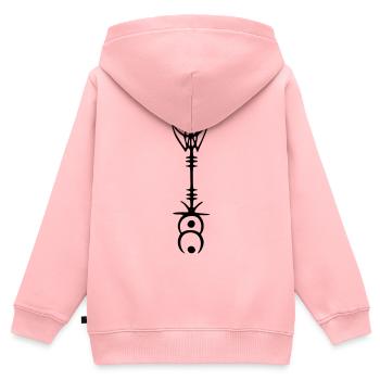 Design - Kinder Premium Organic Zip Hoodie - Rosa - Hinten - AI Model Kid Female (0cm)