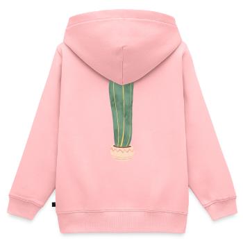 Kaktus im Blumentopf - lang - Kinder Premium Organic Zip Hoodie - Rosa - Hinten - AI Model Kid Female (0cm)