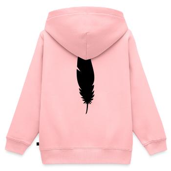 feder  - Kinder Premium Organic Zip Hoodie - Rosa - Hinten - AI Model Kid Female (0cm)