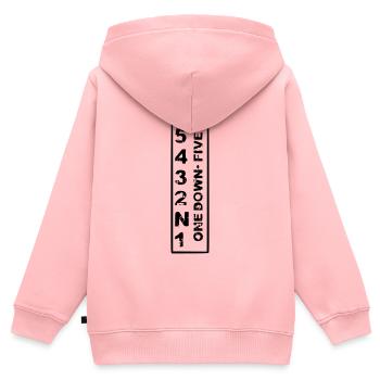 one down five up - Kinder Premium Organic Zip Hoodie - Rosa - Hinten - AI Model Kid Female (0cm)