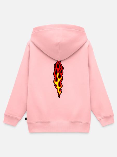 flammen - Kinder Premium Organic Zip Hoodie - Rosa