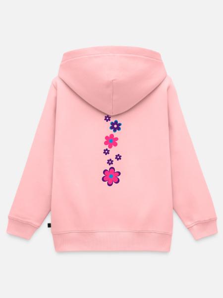 Blumenmuster - Kinder Premium Organic Zip Hoodie - Rosa