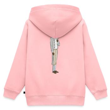 Un chien noble - Sweat Premium à capuche zippé enfant bio - rose - Dos - AI Model Kid Female (0cm)